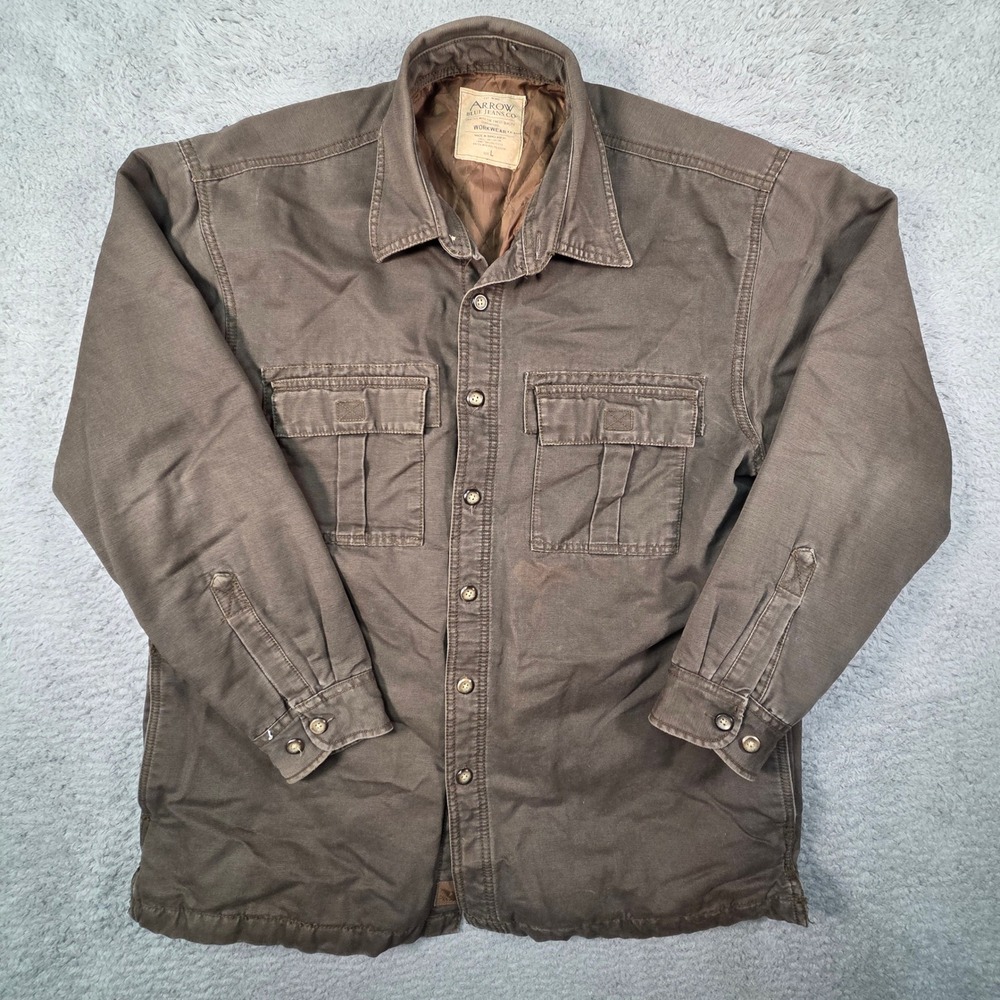 Vintage Chore Coat Mens Large Arrow Workwear Barn Field Jacket Quilt Lined - Picture 2 of 9